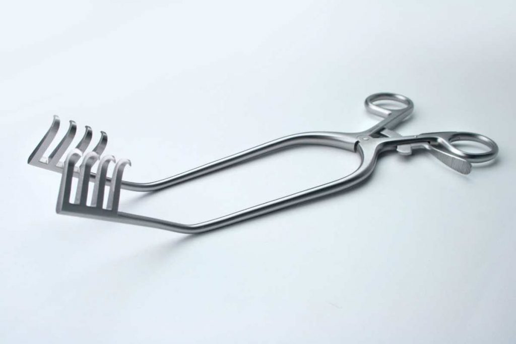 Weitlaner retractor, made of metal